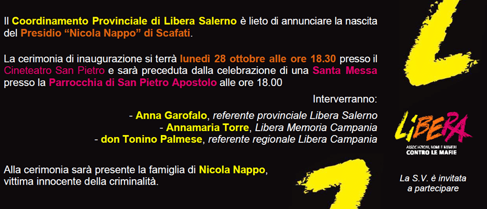 Invito Presidio Nicola Nappo Scafati